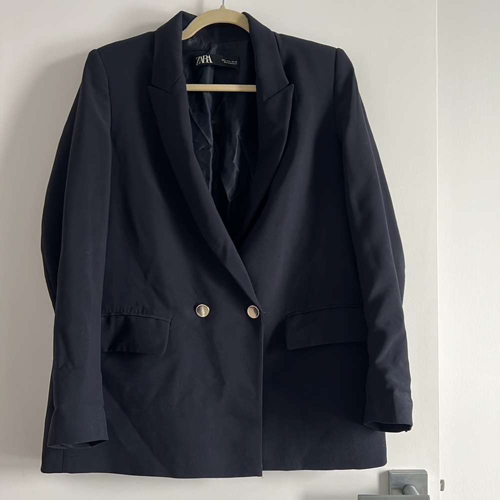 Zara Black Blazer with Gold Buttons